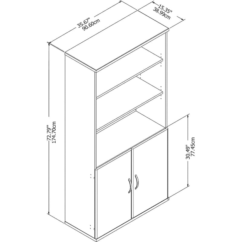 5 Shelf Bookcase with Doors by B
