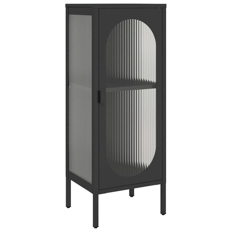 XL Sideboard Black 15.7x13.8x41.3 Glass and Steel - 15.7 x 13.8 x 41.3