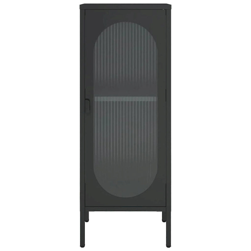 XL Sideboard Black 15.7x13.8x41.3 Glass and Steel - 15.7 x 13.8 x 41.3