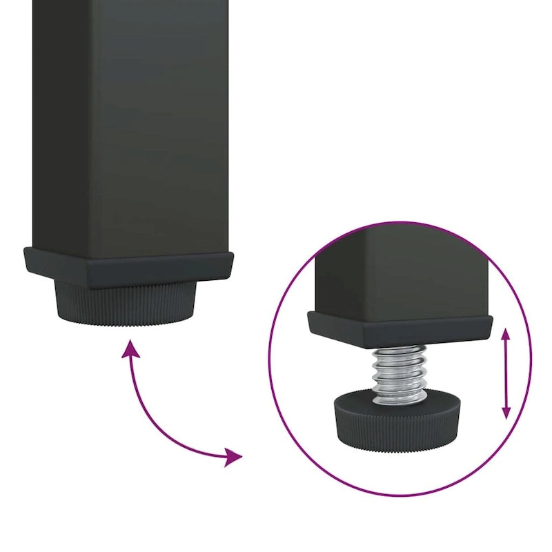 XL Sideboard Black 15.7x13.8x41.3 Glass and Steel - 15.7 x 13.8 x 41.3