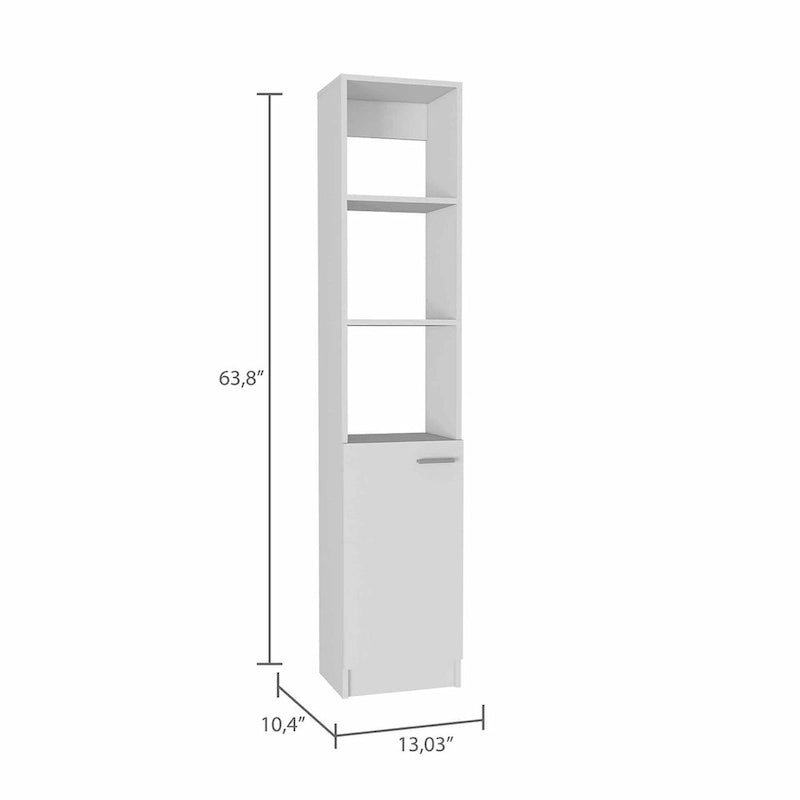 2-Shelf Rectangle Bathroom Linen Cabinet Light Oak/Black/White
