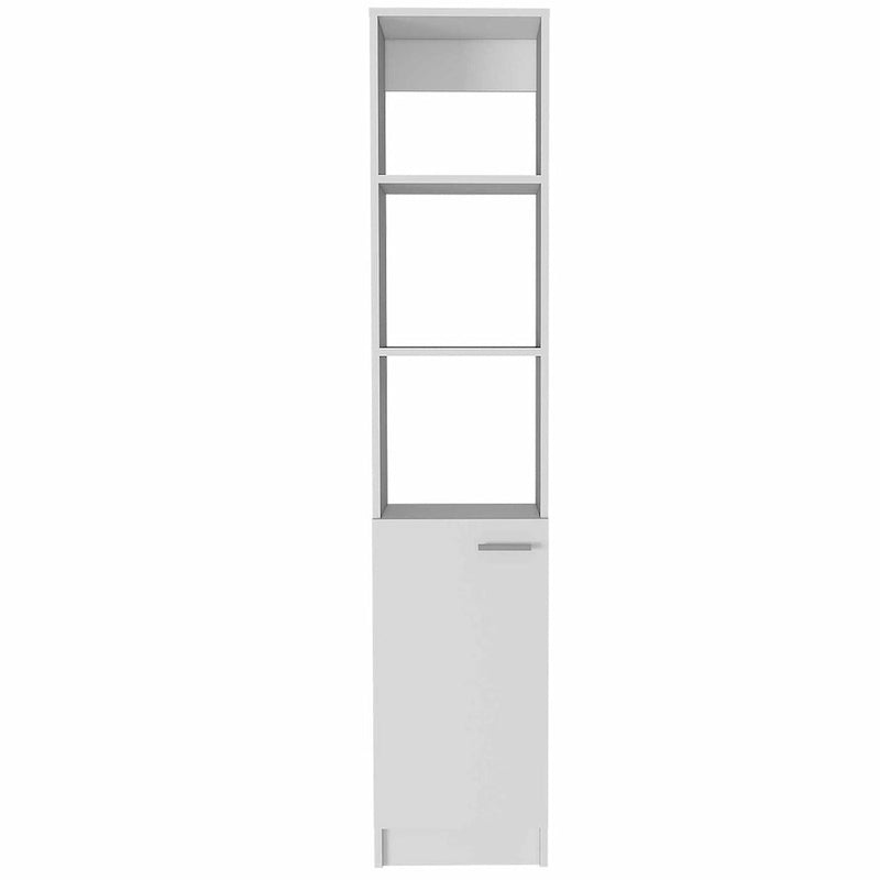 2-Shelf Rectangle Bathroom Linen Cabinet Light Oak/Black/White