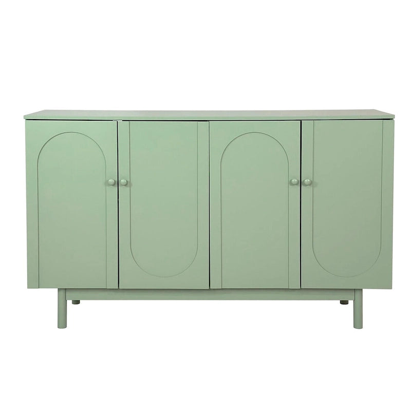 Stylish and Functional 4-Door Intaglio Storage Cabinet with Pine Legs