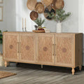 Carved Flower Door Large Storage Cabinet