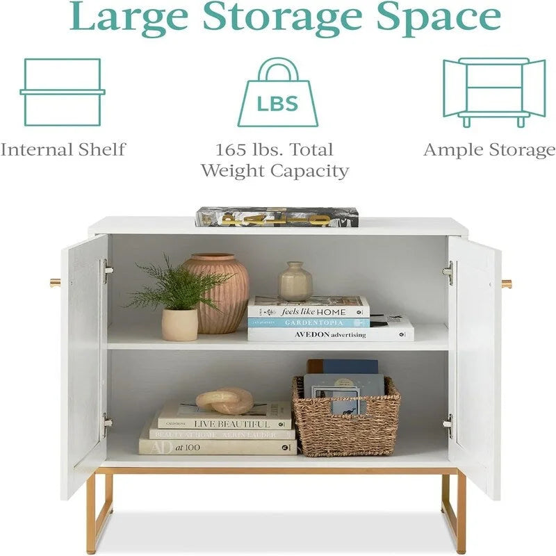 2-Door Rattan Storage Cabinet - 15D x 31.5W x 32.5H