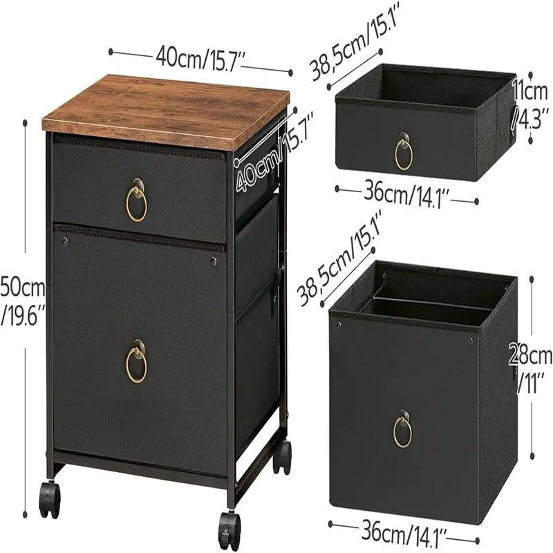 File Cabinet 2-Drawer Filing Cabinet - 15.7D x 15.7W x 19.6H