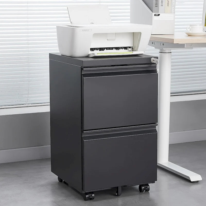 2-Drawer Metal Mobile File Cabinet with Lock