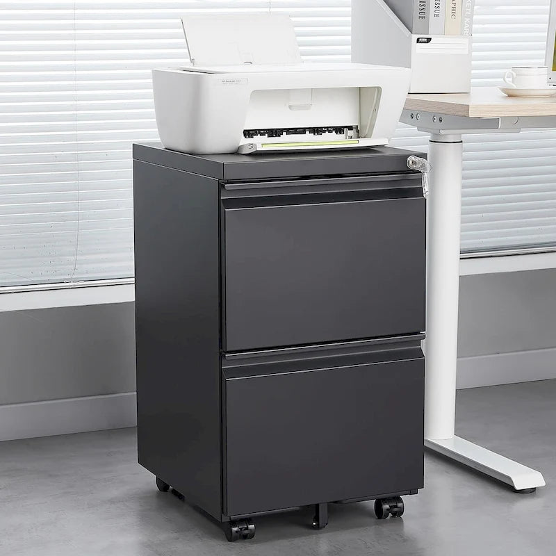 2-Drawer Metal Mobile File Cabinet with Lock