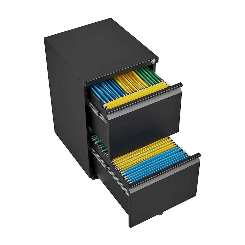 2-Drawer Metal Mobile File Cabinet with Lock