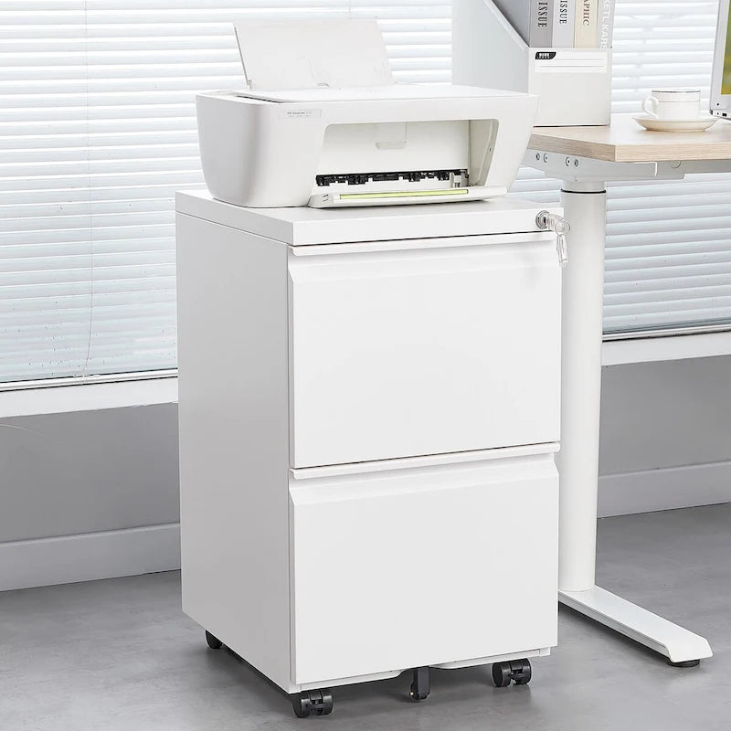 2-Drawer Metal Mobile File Cabinet with Lock