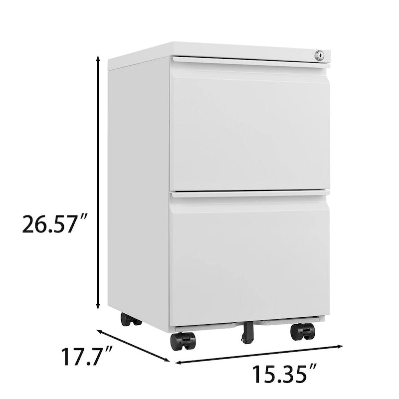 2-Drawer Metal Mobile File Cabinet with Lock