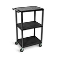 42H 3-Shelf Plastic Utility Cart - N/A