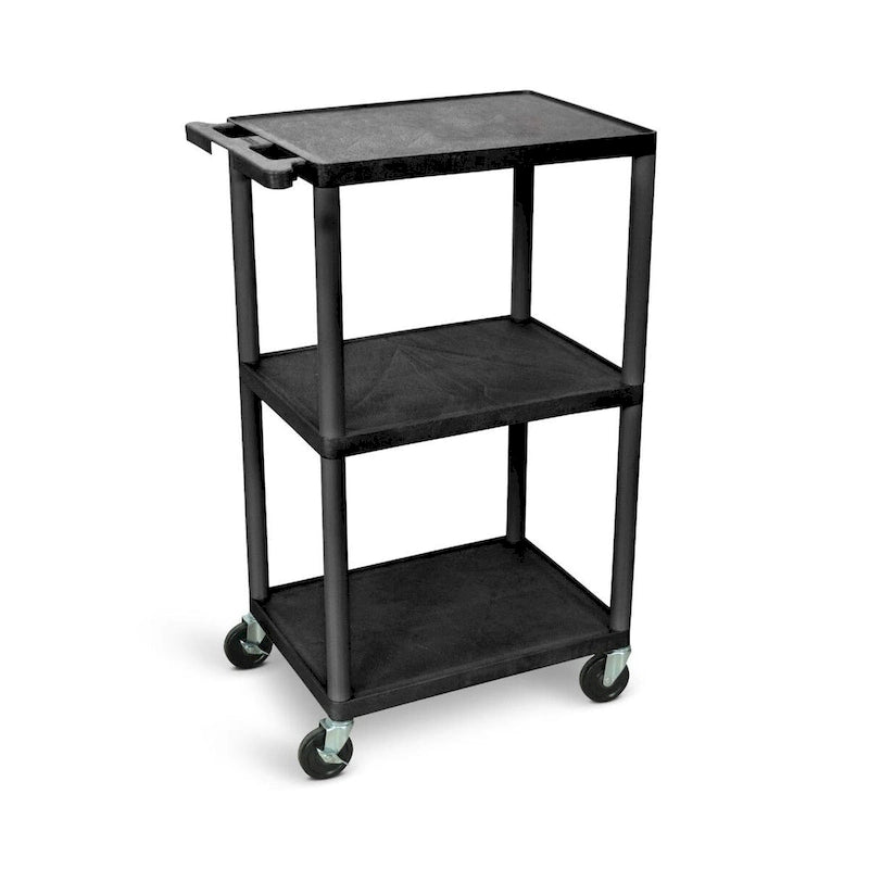 42H 3-Shelf Plastic Utility Cart - N/A