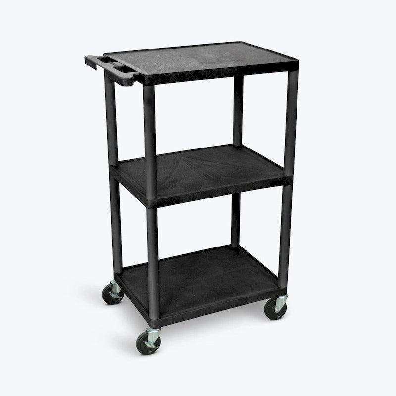 42H 3-Shelf Plastic Utility Cart - N/A