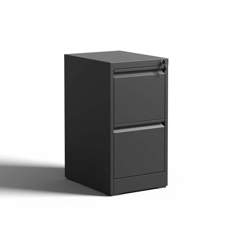 2 Drawer Metal Vertical Filing Cabinet with Lock,A4 Legal/Letter Size