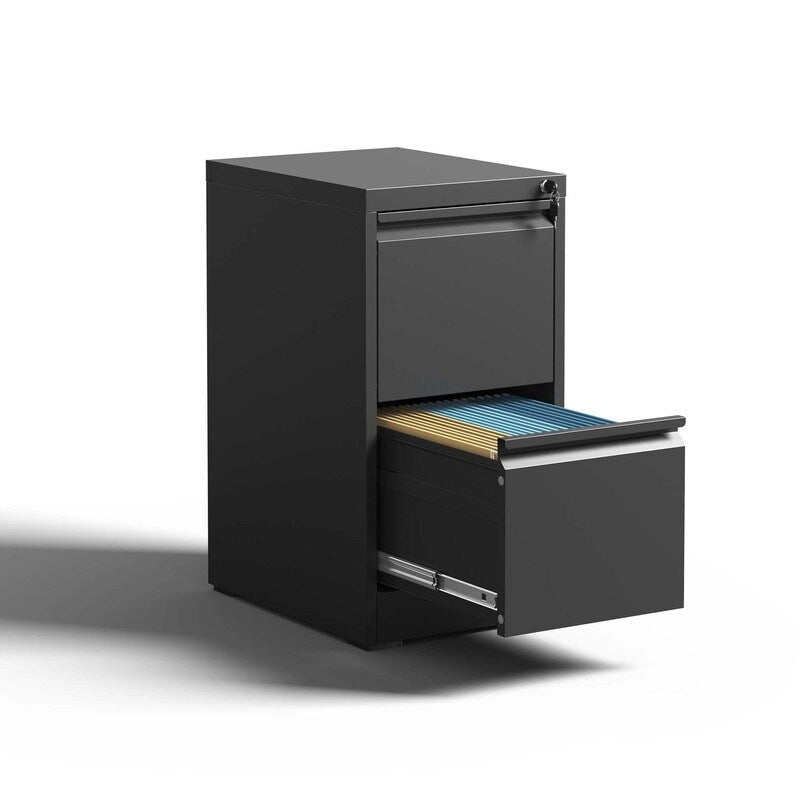 2 Drawer Metal Vertical Filing Cabinet with Lock,A4 Legal/Letter Size