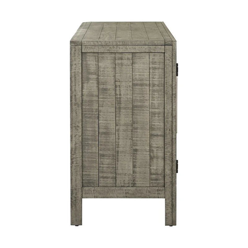 Storage Cabinet Sideboard with MDF+Pine veneer , Adjustable Shelves, Suitable for Living Rooms, Entrance and Study Rooms
