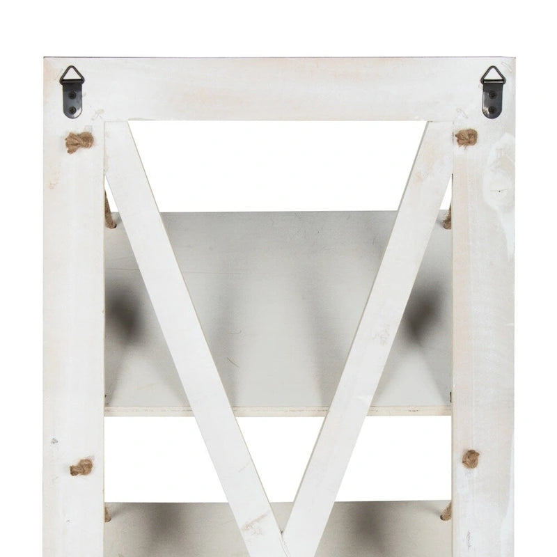 3 Pocket Farmhouse Wood Hanging Wall File Holder