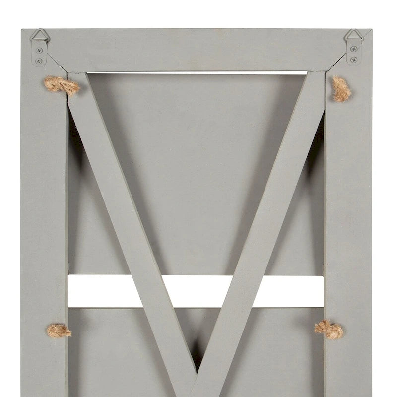 3 Pocket Farmhouse Wood Hanging Wall File Holder