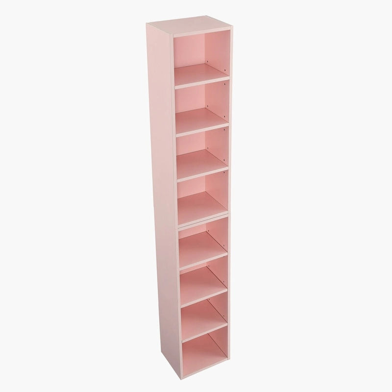 8-Tier Media Tower Rack, Slim Storage Cabinet with Adjustable Shelves