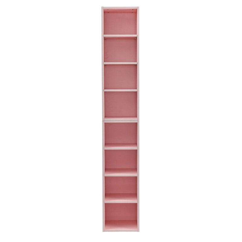 8-Tier Media Tower Rack, Slim Storage Cabinet with Adjustable Shelves