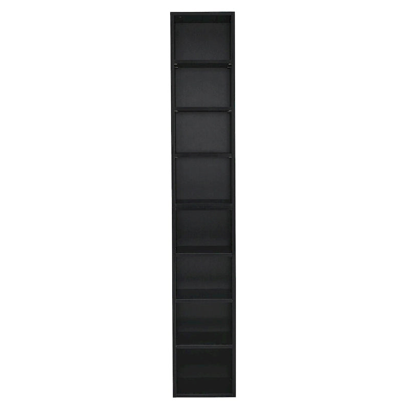 8-Tier Media Tower Rack, Slim Storage Cabinet with Adjustable Shelves
