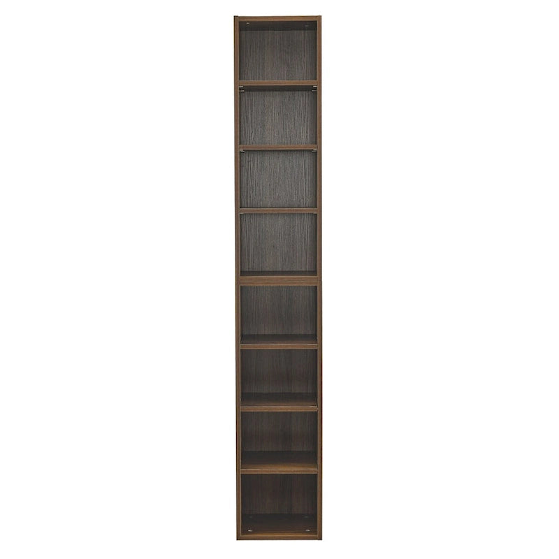 8-Tier Media Tower Rack, Slim Storage Cabinet with Adjustable Shelves