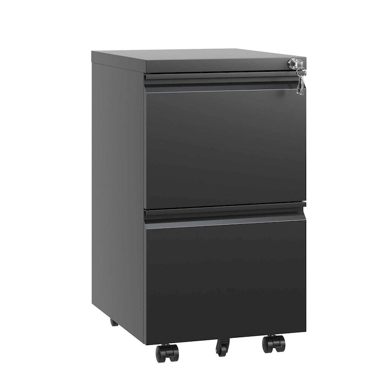 2 Drawer Metal Mobile File Cabinet with Lock for Hanging Legal/Letter/A4 Size