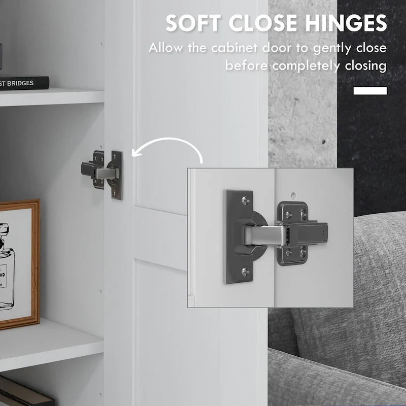 69 Tall Storage Cabinet with Adjustable Shelves and Soft Close Doors