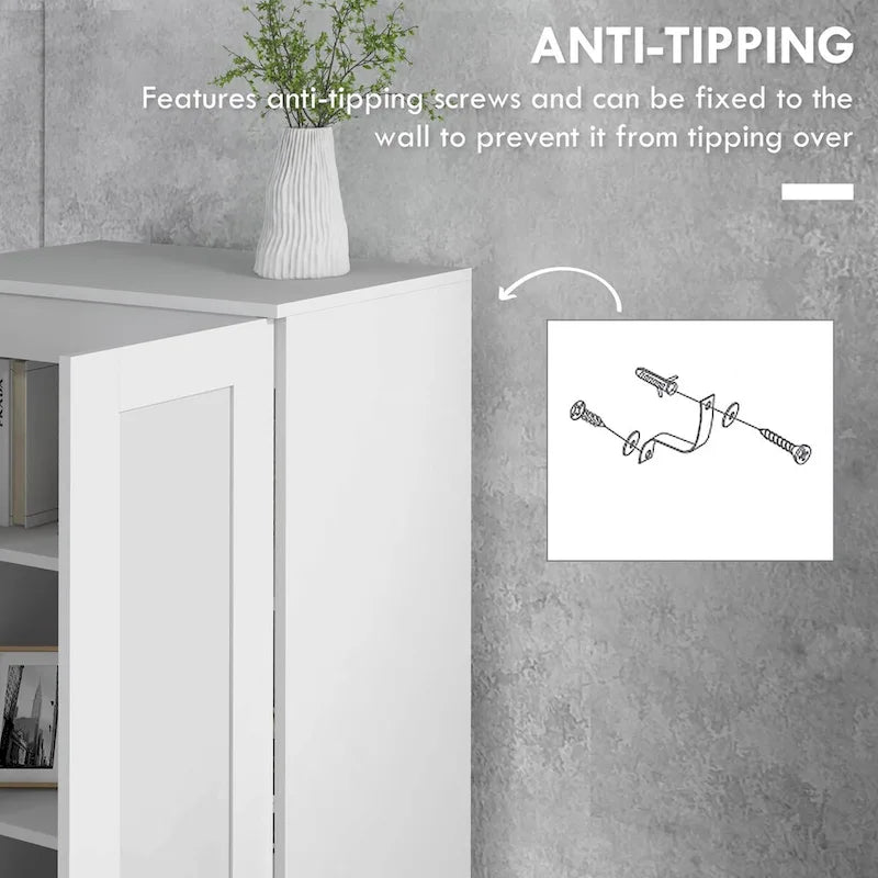 69 Tall Storage Cabinet with Adjustable Shelves and Soft Close Doors