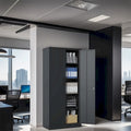 72H Metal Lockable Storage Cabinet with Doors and 4 Shelves