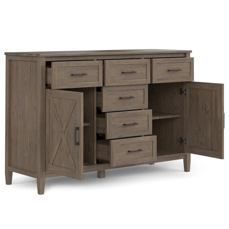 54 inch Wide Rectangle Transitional Sideboard in Smoky Brown - 18 d x 54 w x 36 h
