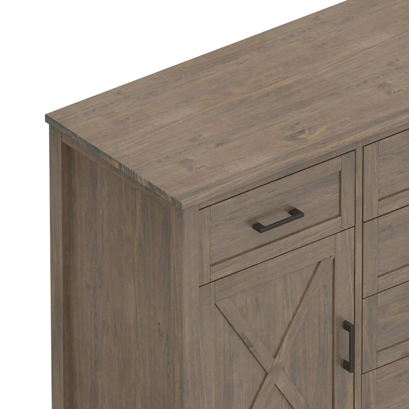 54 inch Wide Rectangle Transitional Sideboard in Smoky Brown - 18 d x 54 w x 36 h