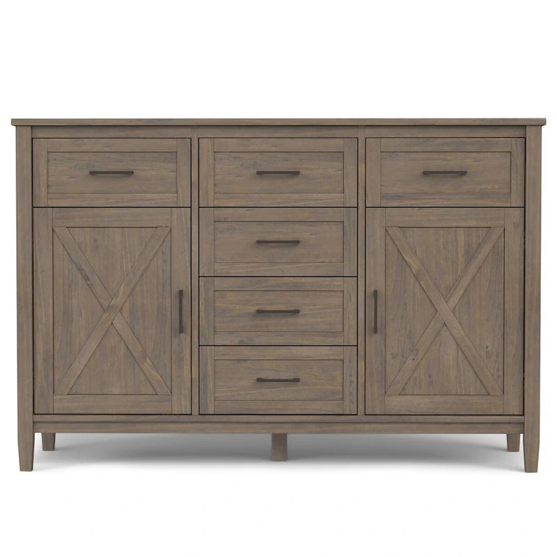54 inch Wide Rectangle Transitional Sideboard in Smoky Brown - 18 d x 54 w x 36 h