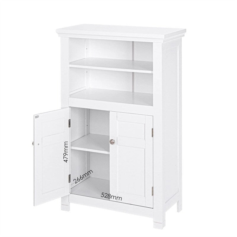 Freestanding Bathroom Cabinet with Doors and Adjustable Shelf - 11.81D x 23.62W x 37.2H