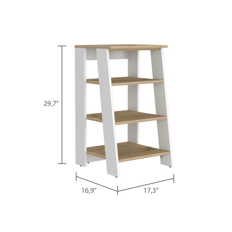 Four Shelves, Vertical, Light Oak / WhiteHigh quality and durable
