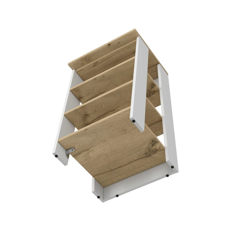 Four Shelves, Vertical, Light Oak / WhiteHigh quality and durable