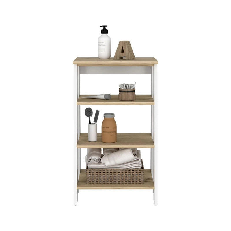 Four Shelves, Vertical, Light Oak / WhiteHigh quality and durable