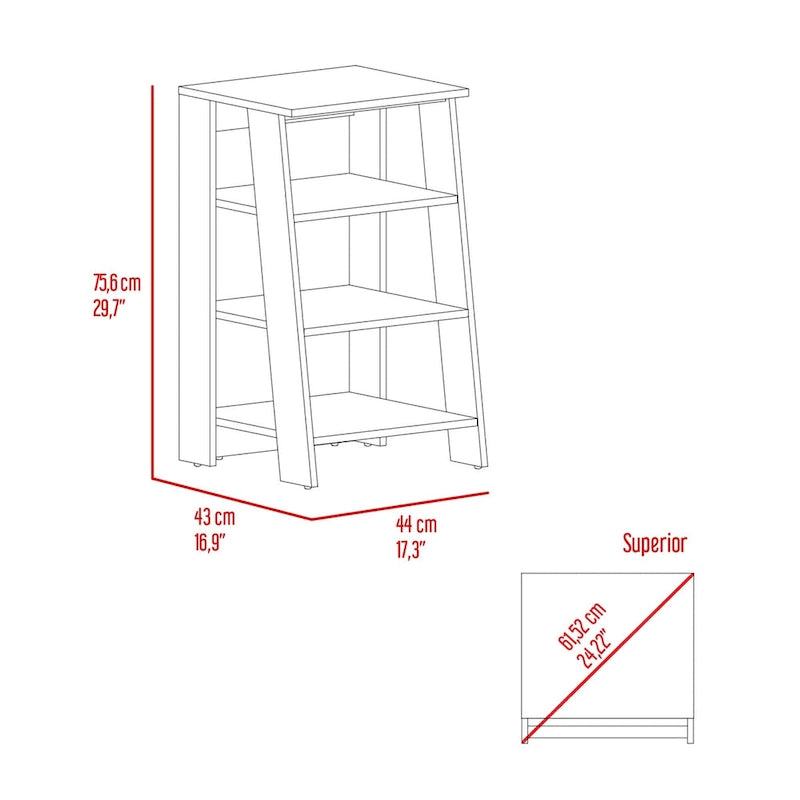 Four Shelves, Vertical, Light Oak / WhiteHigh quality and durable