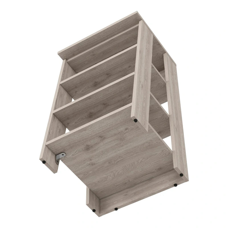 Four Shelves, Vertical, Light Oak / WhiteHigh quality and durable