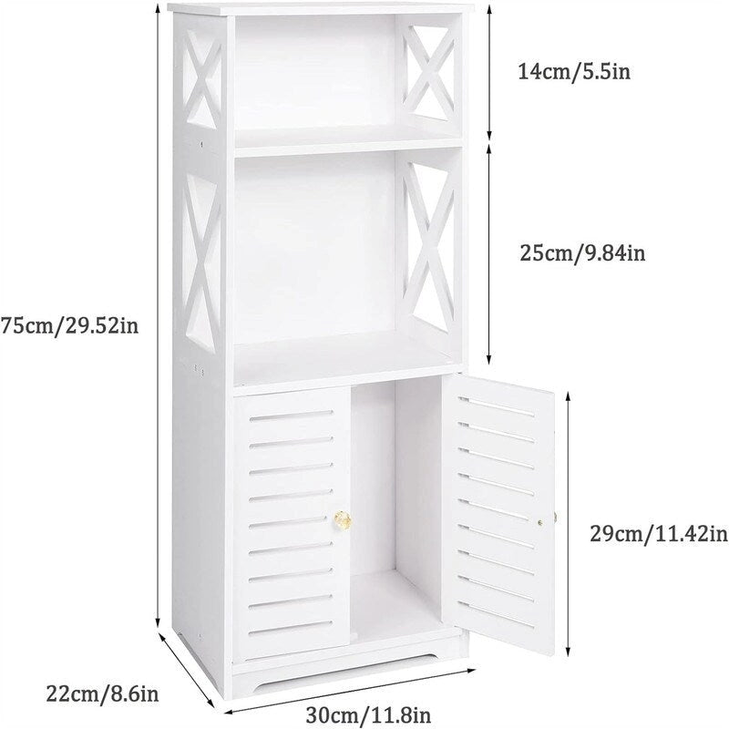 Bathroom Floor Storage Cabinet - 8.6D x 11.8W x 29.5H