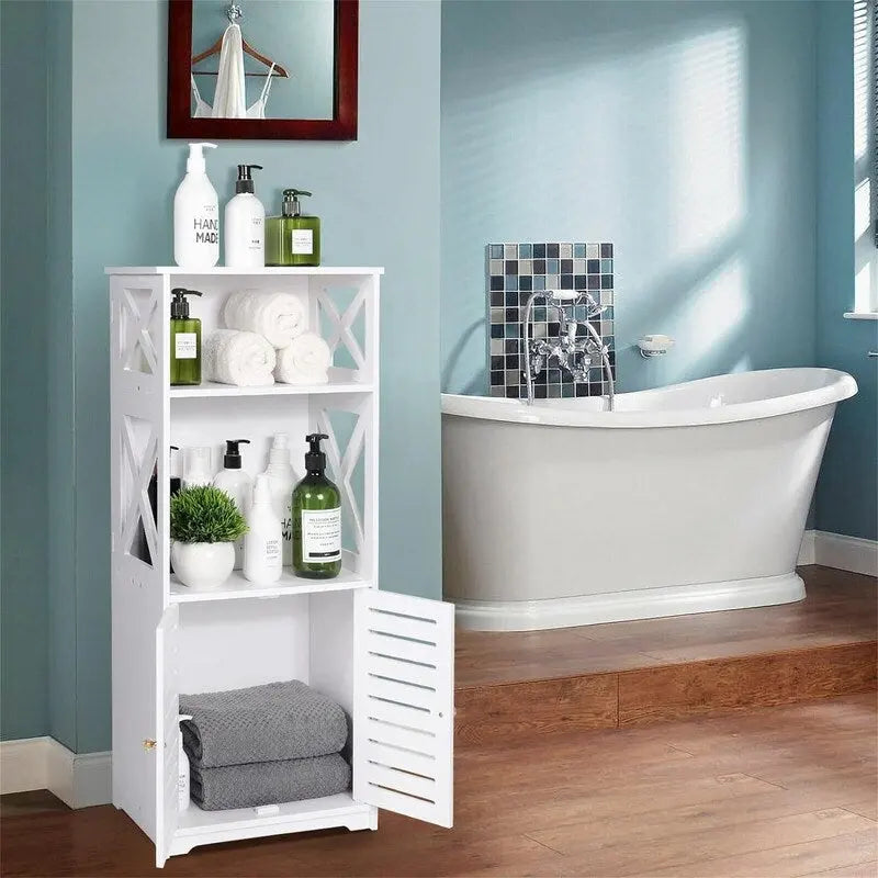 Bathroom Floor Storage Cabinet - 8.6D x 11.8W x 29.5H