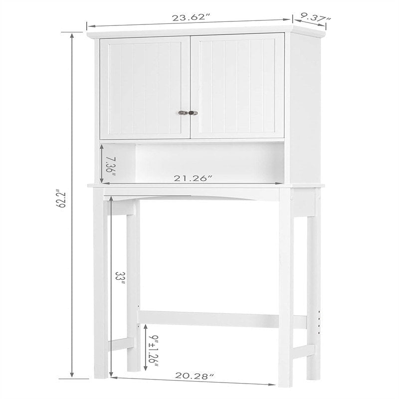 Over The Toilet Storage Cabinet - 9D x 24W x 62H