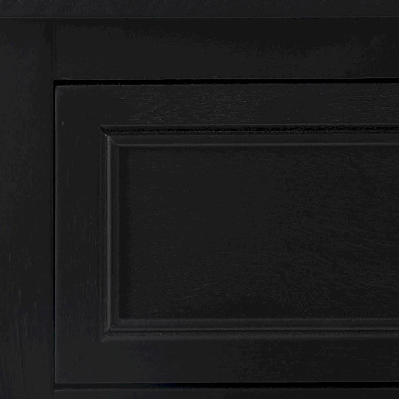 1 Drawer and 1 Door Room Cabinet with Rattan Front - Black - Roche River Decor